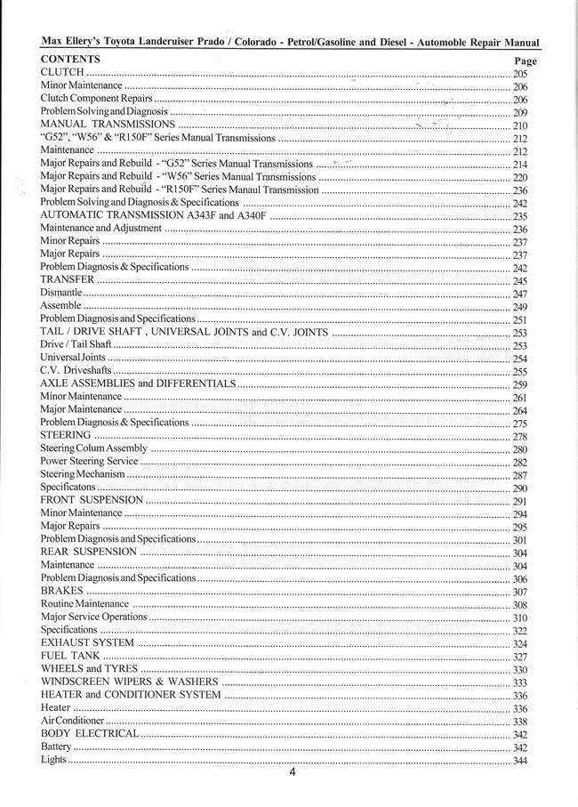 Toyota Prado 1996 - 2008 Petrol &amp; Diesel Workshop Manual