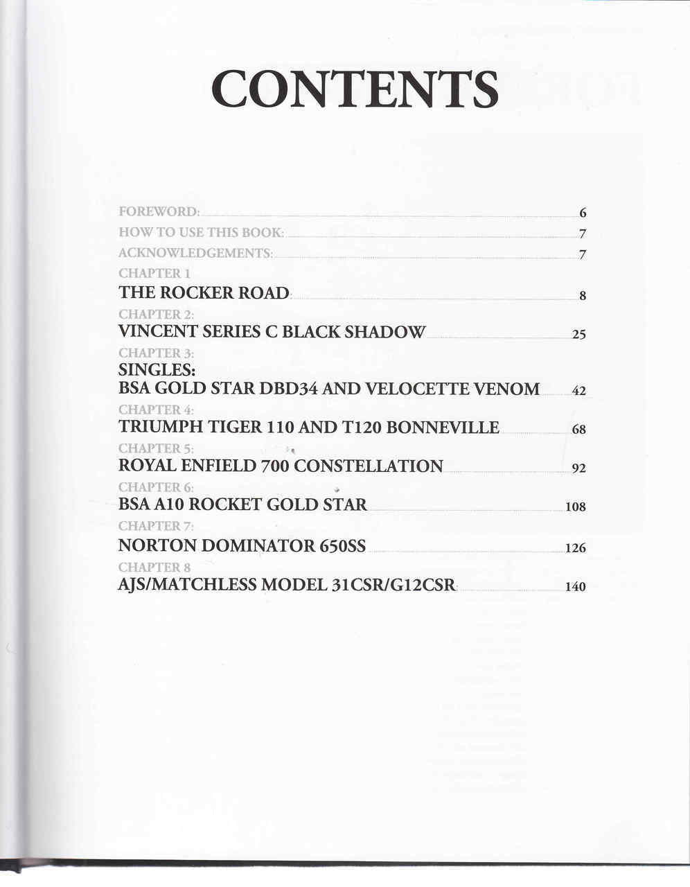 Book contents page with 'Contents' heading and chapter list text
