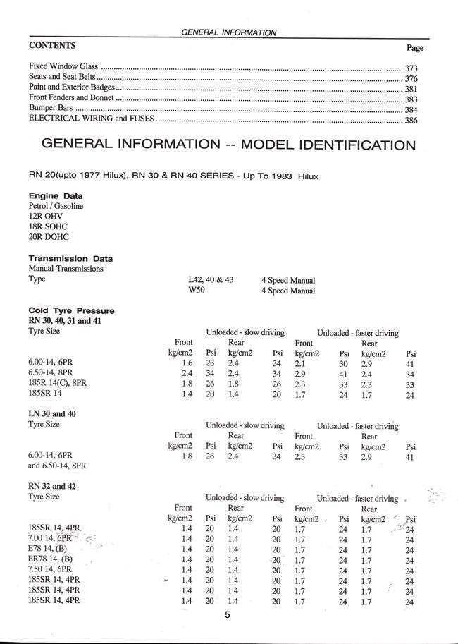 Toyota Hi-Lux &amp; 4Runner Diesel LN Series 1979 - 1997 Workshop Manual