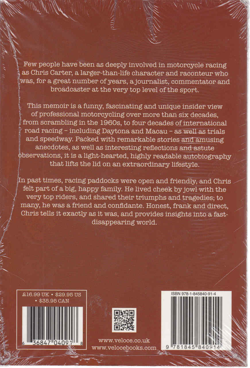 Chris Carter at Large - Stories from a Lifetime in Motorcycle Racing back cover