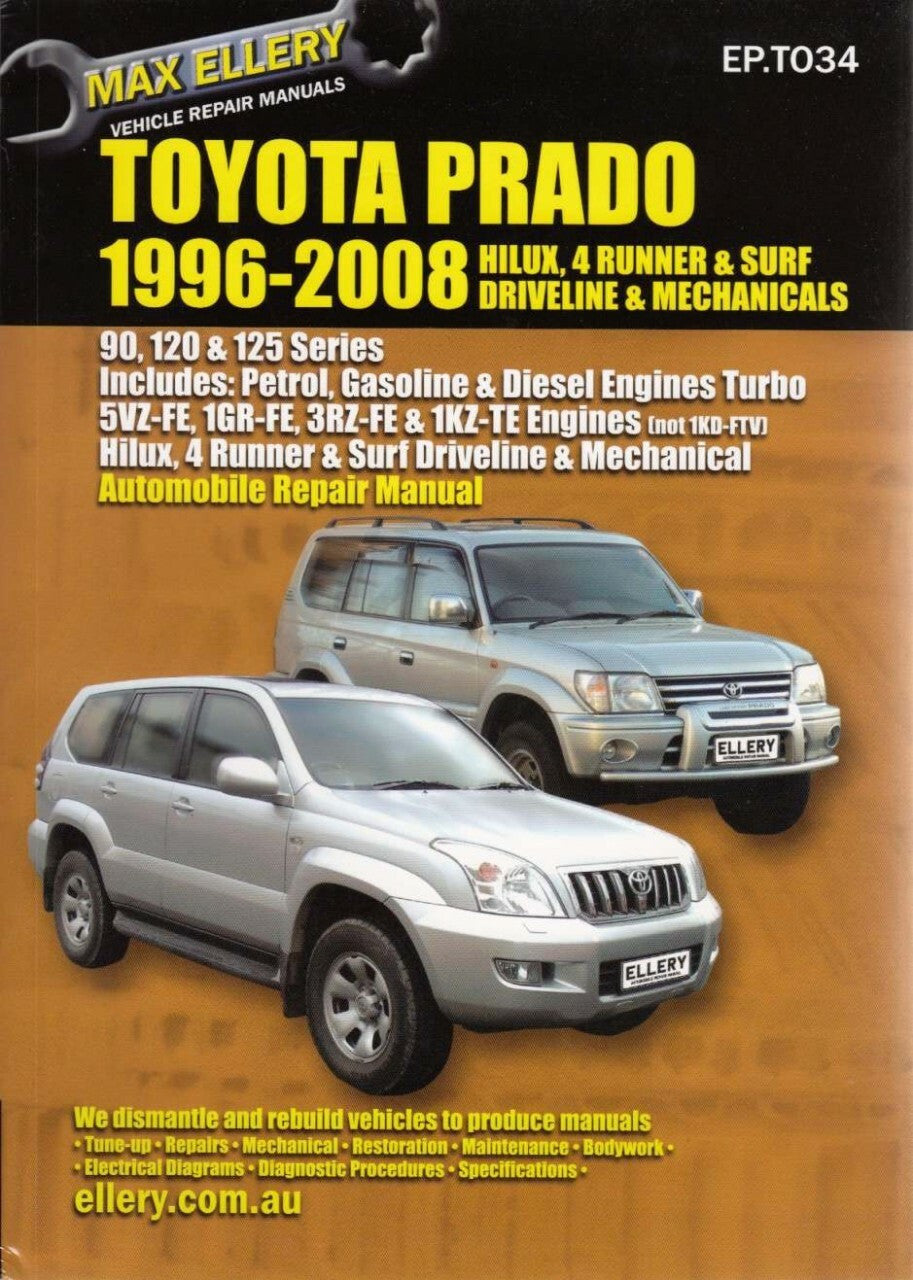 Toyota Prado 1996 - 2008 Petrol &amp; Diesel Workshop Manual