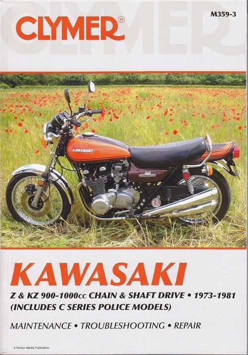 Motorcycle service repair manual cover for Kawasaki Z & KZ 900-1000cc by Clymer