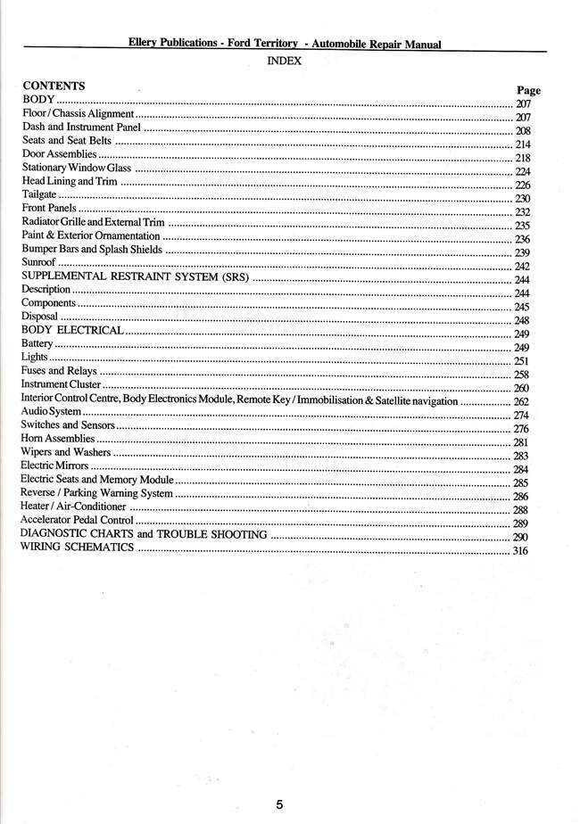 Ford Territory 2004 - 2007 Workshop Manual