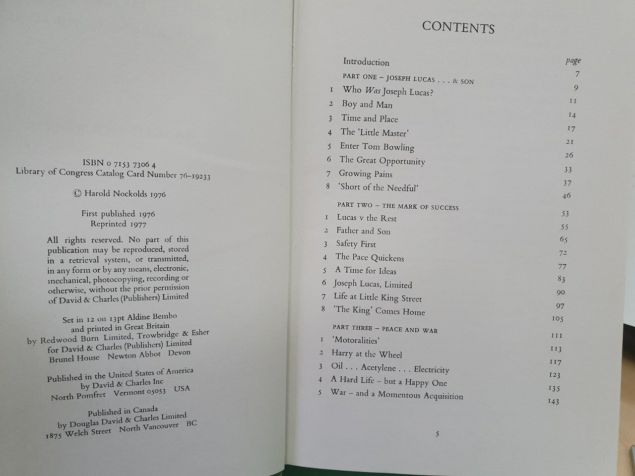 Lucas : The First 100 Years (Hundred Years) : Two volumes: The King of the Road & The Successors Hardcover – 1978 by Harold Nockolds
