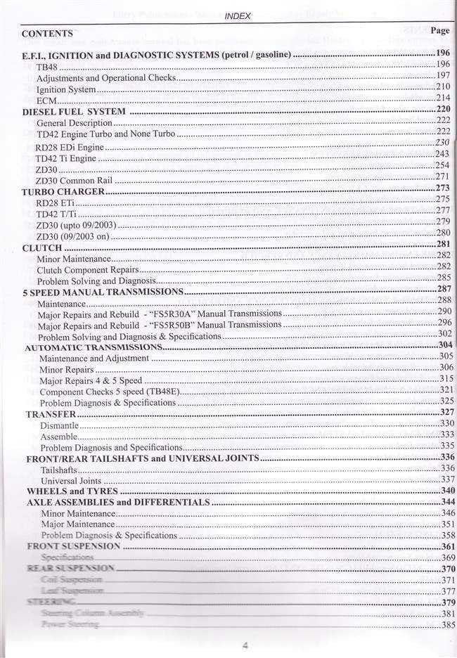 Nissan Patrol Petrol, Diesel (Incl. Turbo Models) 1998 - 2009 Workshop Manual