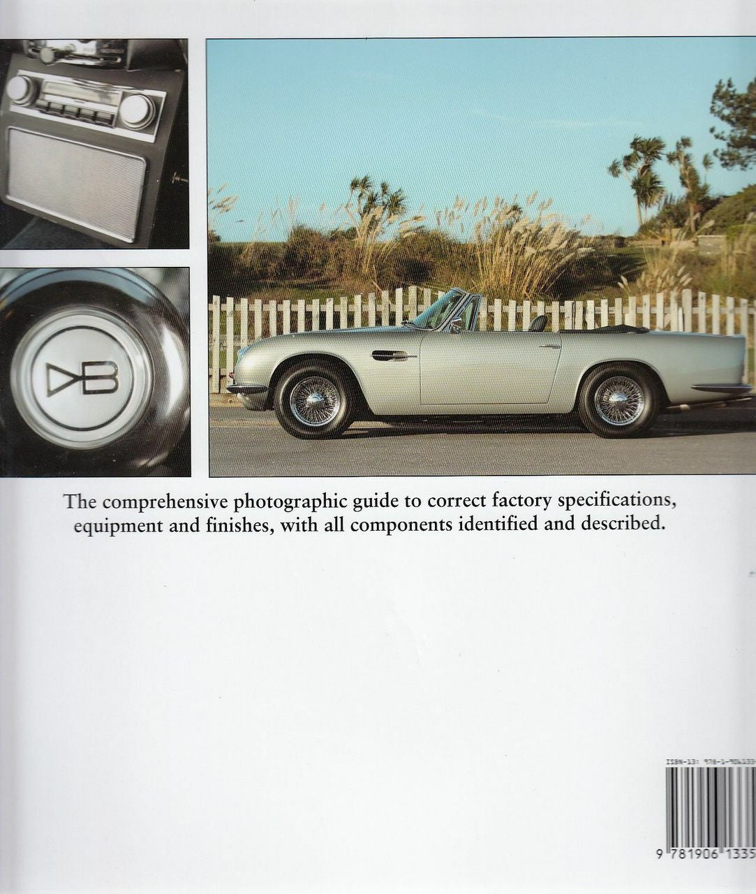 Automotive guidebook page with text, barcode, and photo of pale classic car