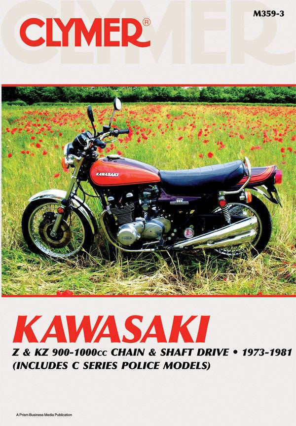 Motorcycle service repair manual cover for Kawasaki Z & KZ 900-1000cc, Clymer