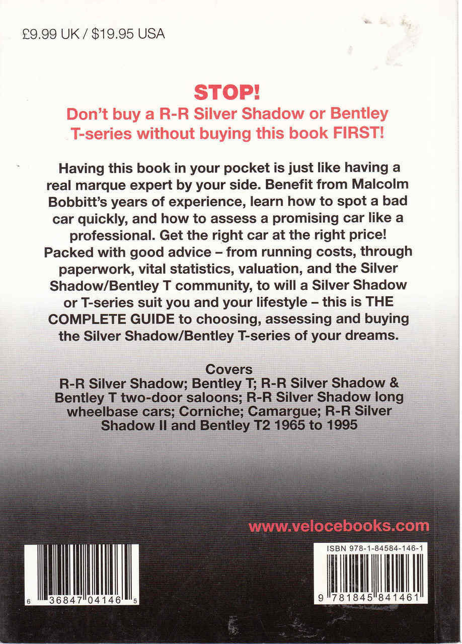 Rolls-Royce Silver Shadow Bentley T-Series - The Essential Buyer's Guide (9781845841461) - back