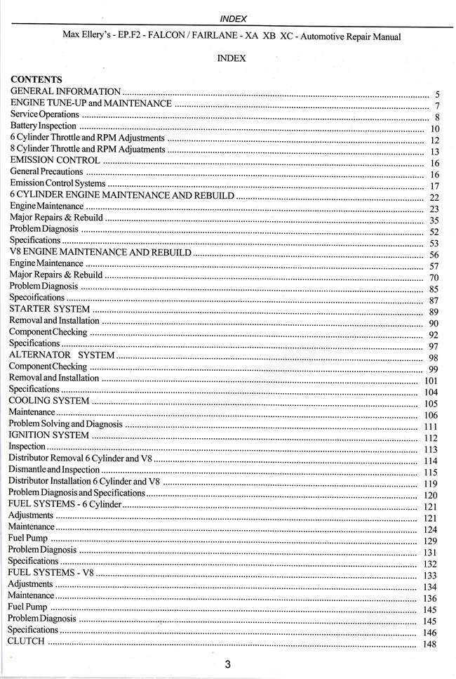 Ford Falcon XA-XB-XC , Fairlane ZF, ZG, ZH 1972 - 1979 Workshop Manual