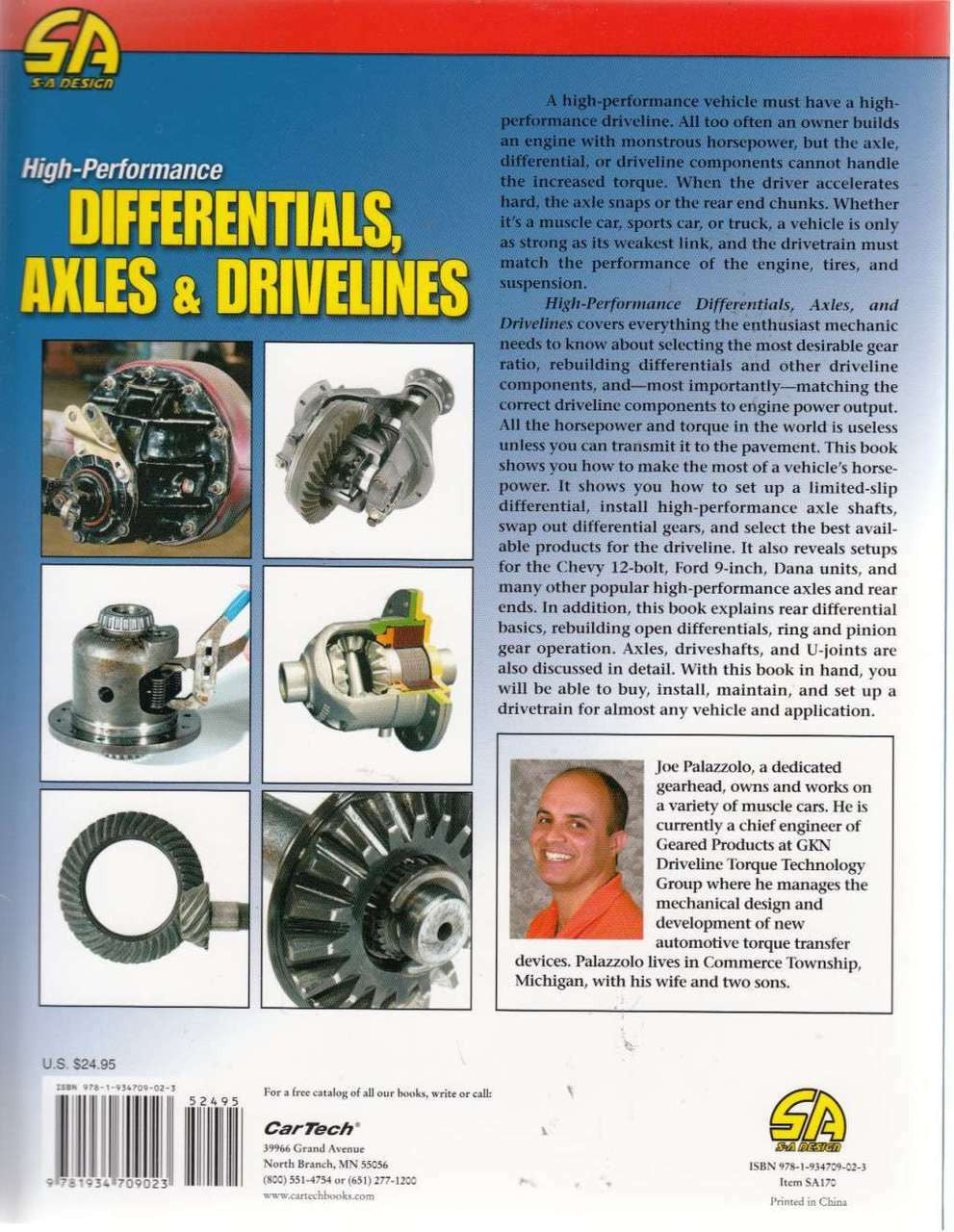 Performance how-to book cover for differentials and driveline components, SA branding