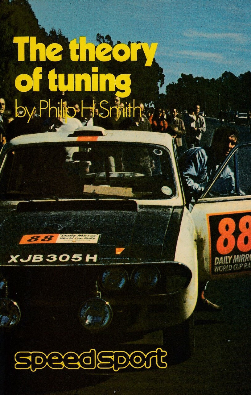 Paperback book cover titled "The theory of tuning" with car and SpeedSport logo.