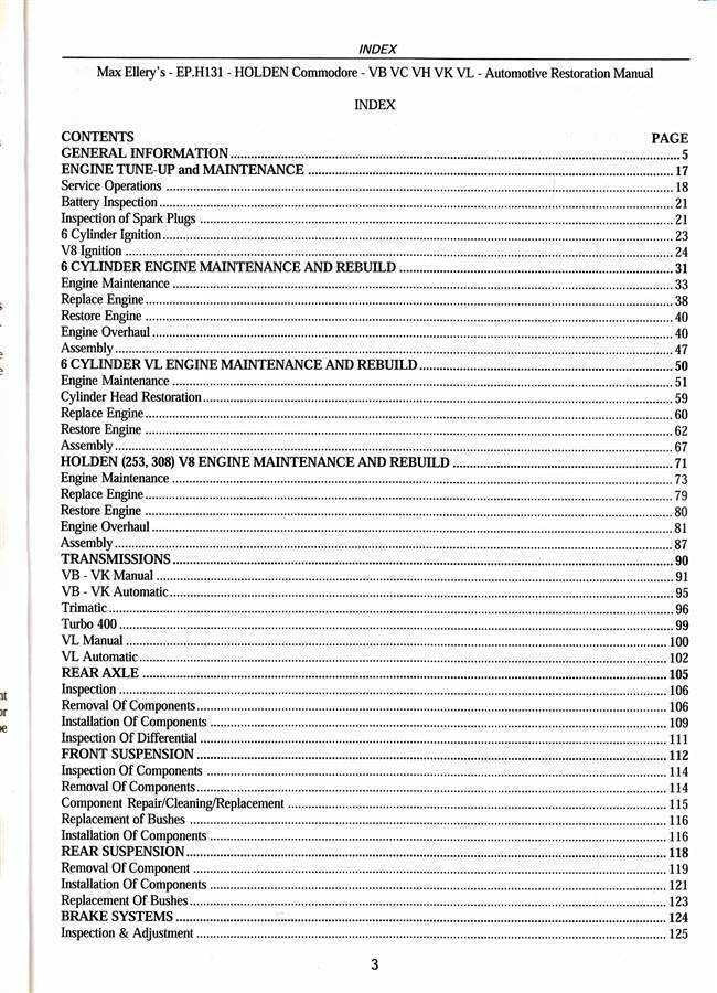 How to Restore Your Holden Commodore VB, VC, VH, VK, VL 1978 - 1988 Manual