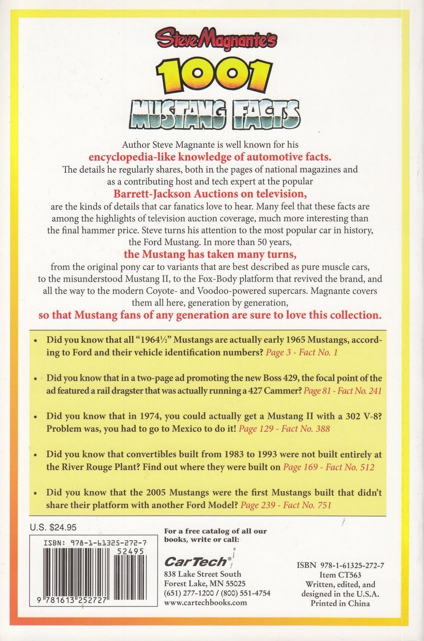 Steve Magnante's 1001 Mustang Facts (9781613252727)