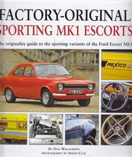 Factory-Original Sporting MK1 Escorts guidebook cover with orange classic car and wheels