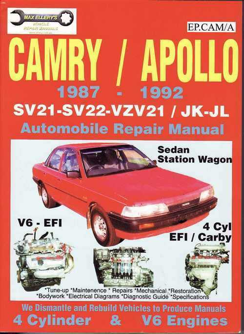 Toyota Camry SV21-22, VZV21, Holden Apollo JK-JL 1987 - 1992 Workshop Manual
