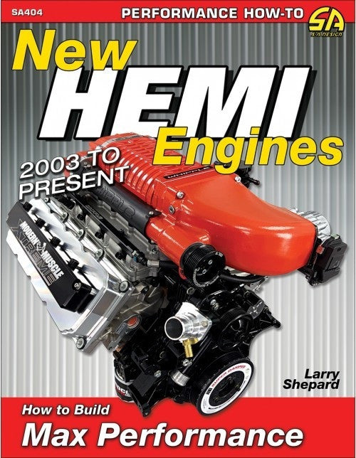 Hemi Engines how-to book cover with red performance engine and Max Performance text