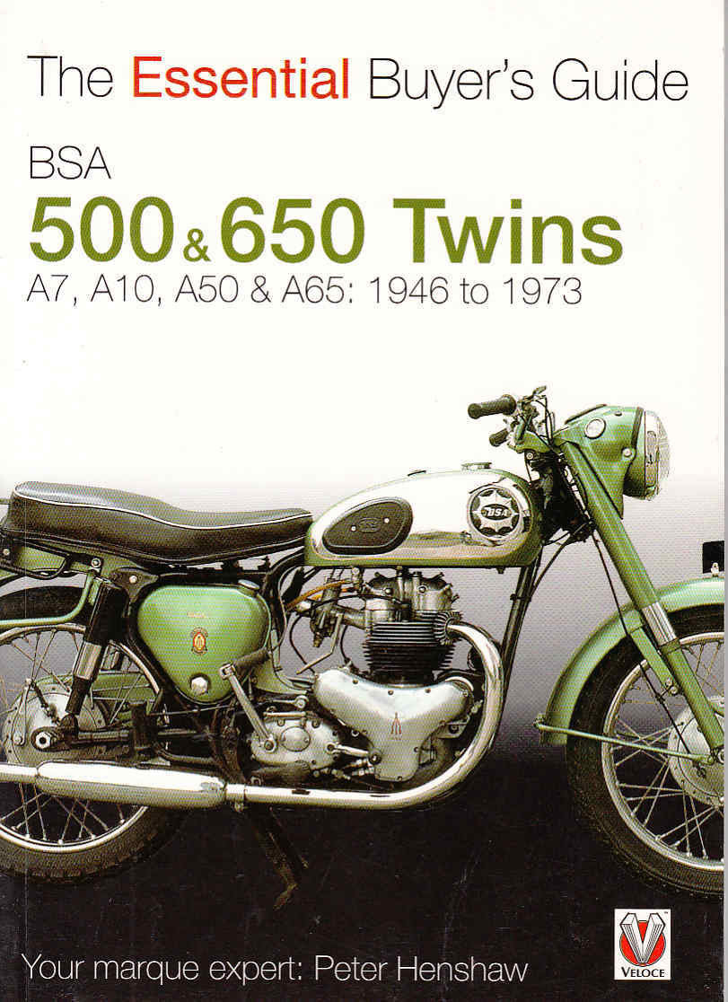 BSA 500 & 650 Twins guide book cover with green twin motorcycle photo