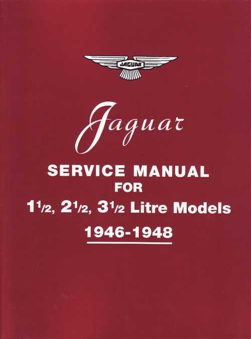 Jaguar service manual cover with Jaguar emblem and 1946–1948 text