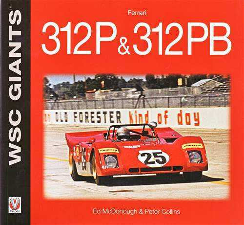 Ferrari 312P & 312PB book cover with red race cars on track