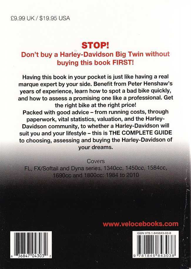 Harley-Davidson Big Twins essential buyer's guide book, barcode on back cover