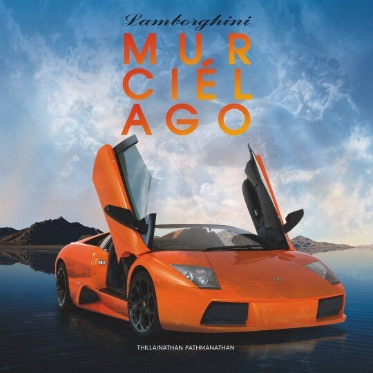 Lamborghini Murcielago book cover with orange sports car and blue sky