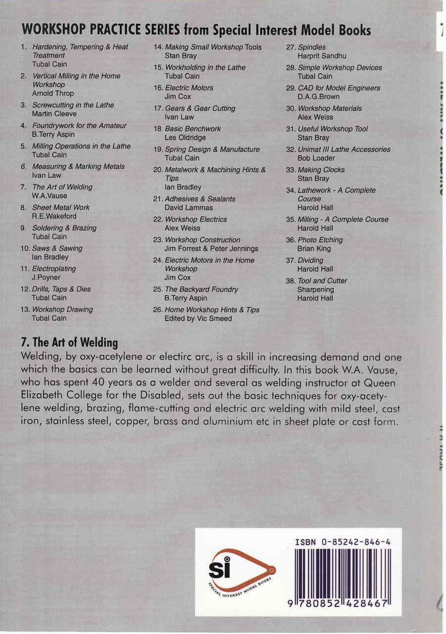 The Art of Welding (W A Vause) Back