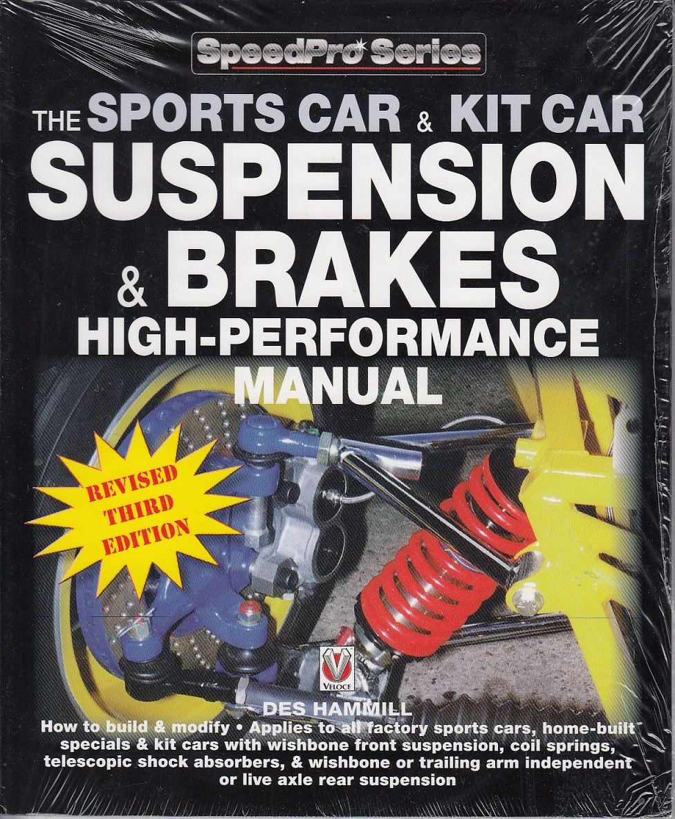 High-performance suspension and brakes manual with suspension components illustration