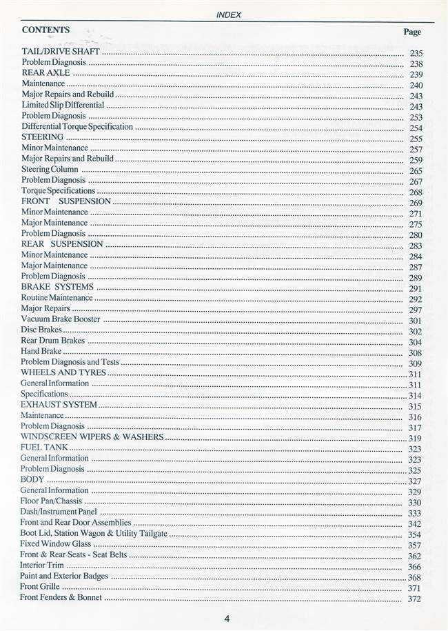 Holden Commodore VB VC VH VK 1978 - 1986 Workshop Manual