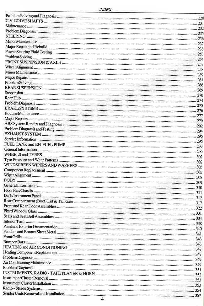 Toyota Camry SV21-22, VZV21, Holden Apollo JK-JL 1987 - 1992 Workshop Manual