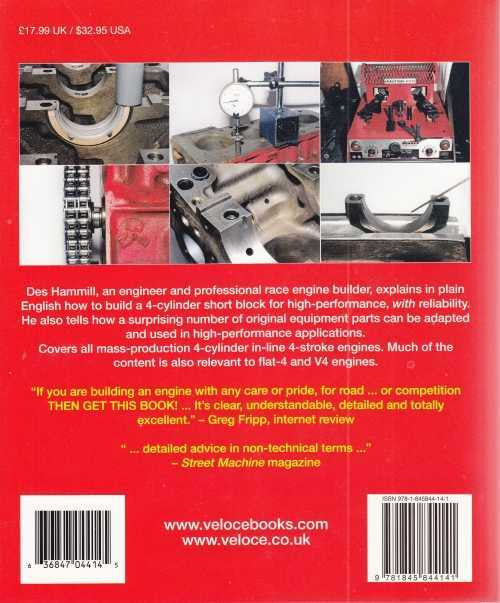 Engine short block high-performance manual back cover with barcodes and print text.