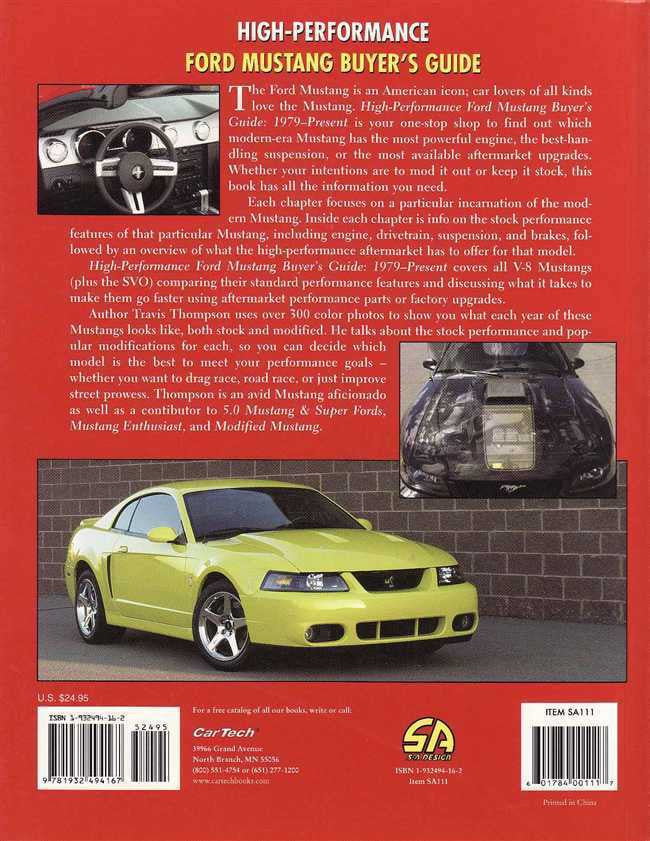 High-Performance Ford Mustang buyer's guide with green car photo on back cover