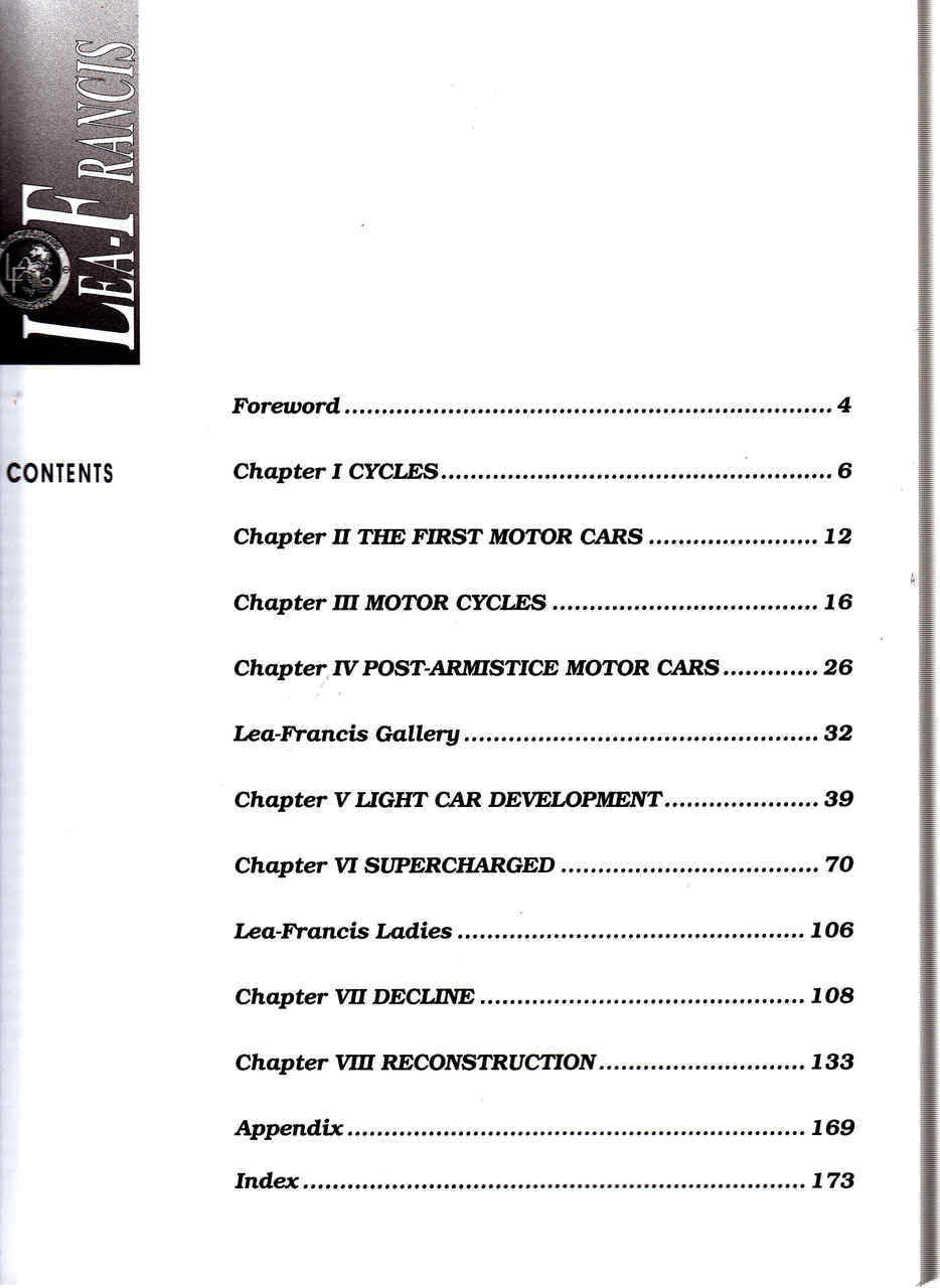 The Lea-Francis Story Contents