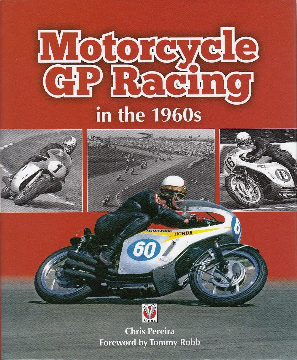 Book front cover with title text and a green-and-red motorcycle racer, number 60
