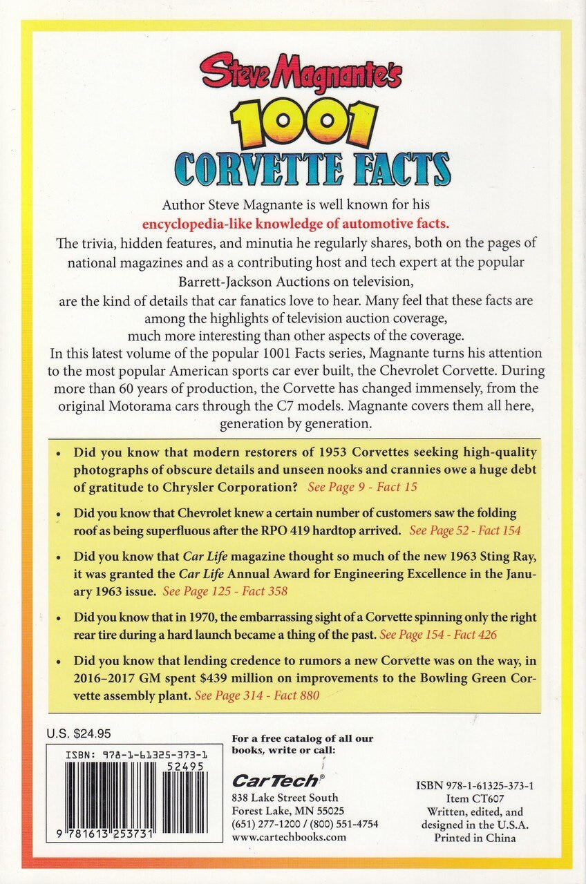 Steve Magnante's 1001 Corvette Facts (9781613253731)