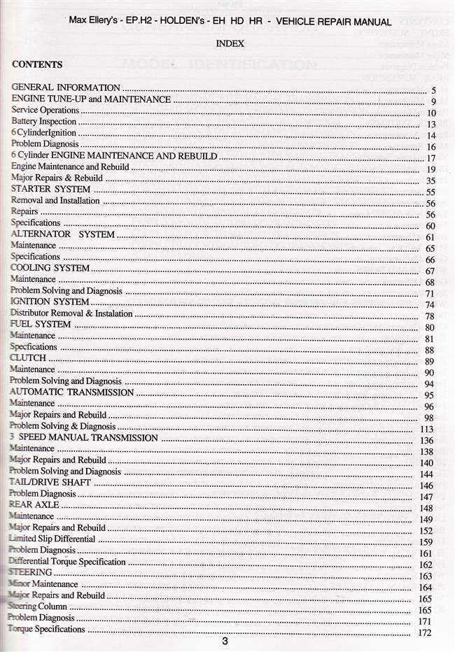 Holden EH, HD, HR Series 1963 - 1968 Workshop Manual