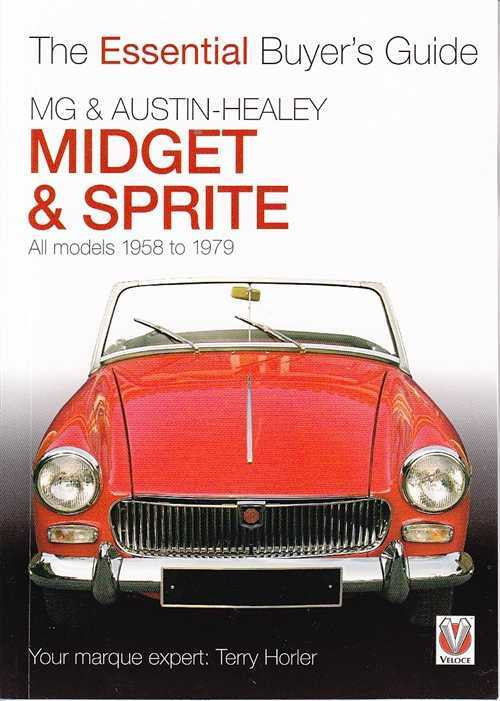 Front cover of MG & Austin-Healey Midget & Sprite buyer's guide with red car