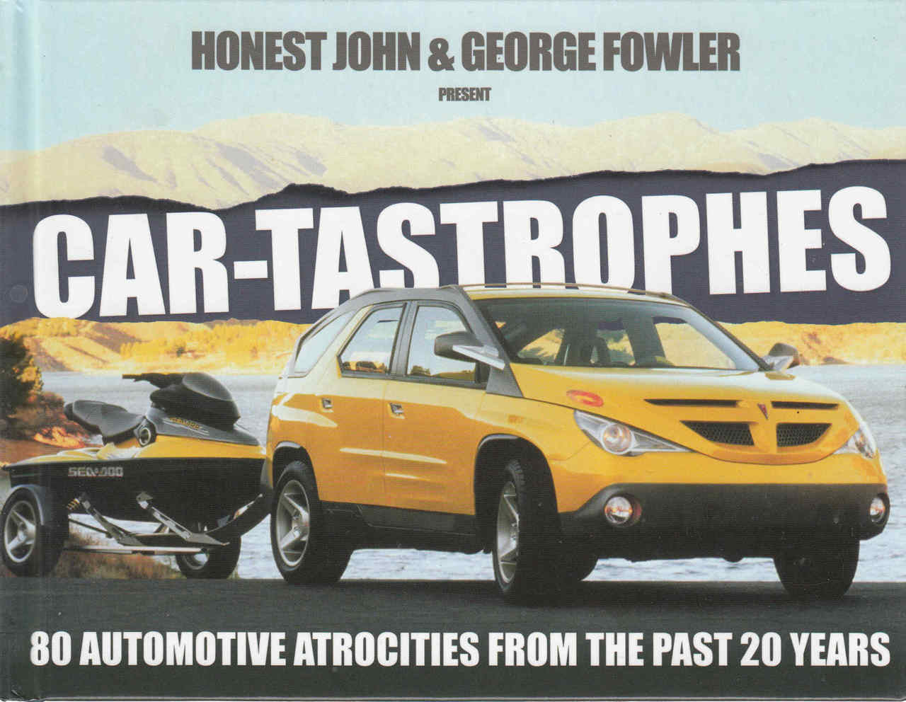 Automotive book cover with yellow car and bold black title text