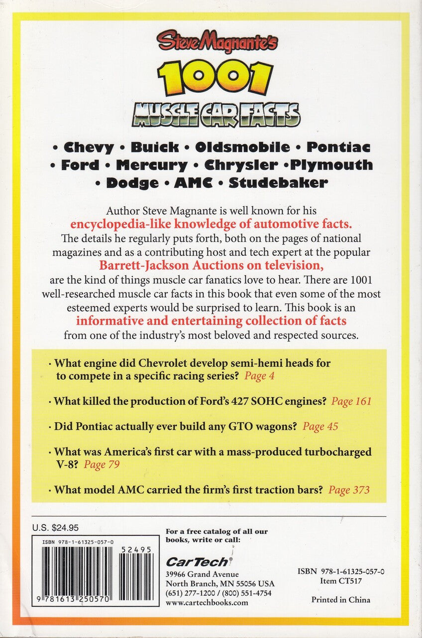Steve Magnante's 1001 Muscle Car Facts (9781613250570)
