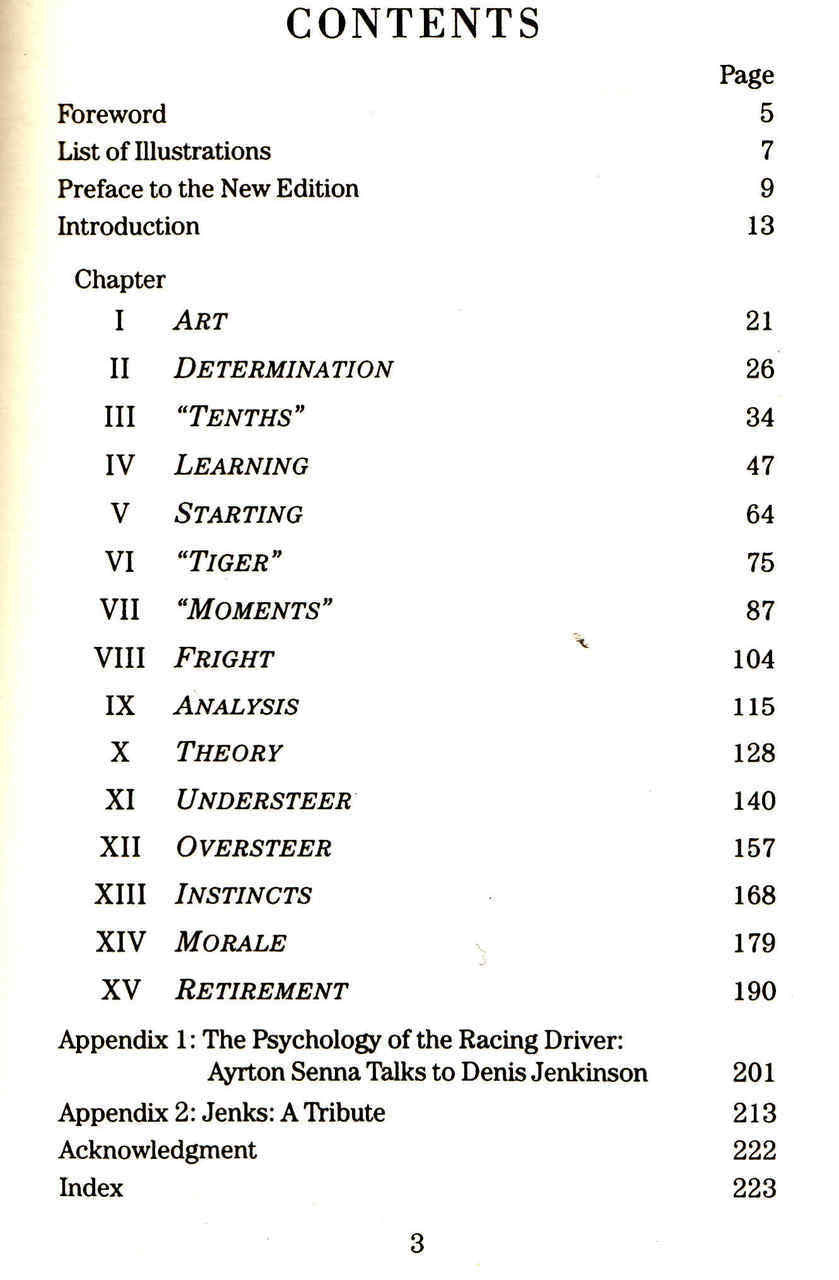 Book table of contents page with chapters and page numbers.
