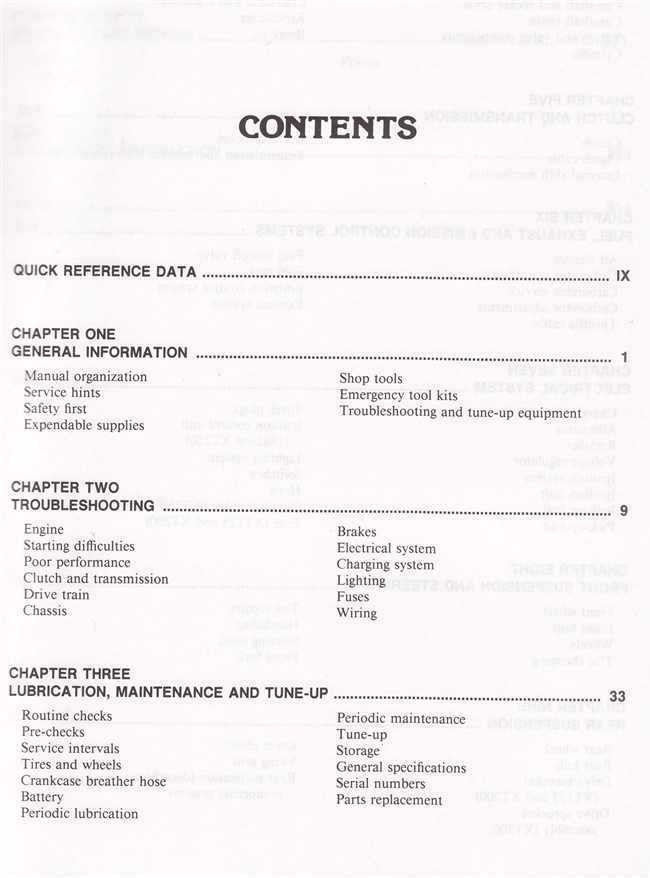 Yamaha XT125, XT200, XT250 1980 - 1984 Workshop Manual