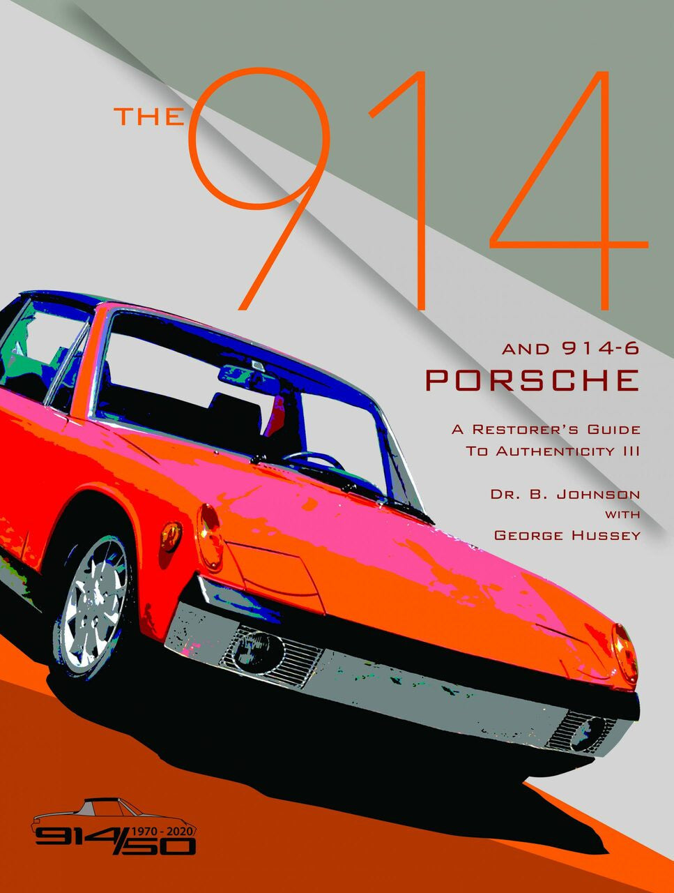 Automotive restoration guide book with Porsche 914-6 cover and sports car illustration