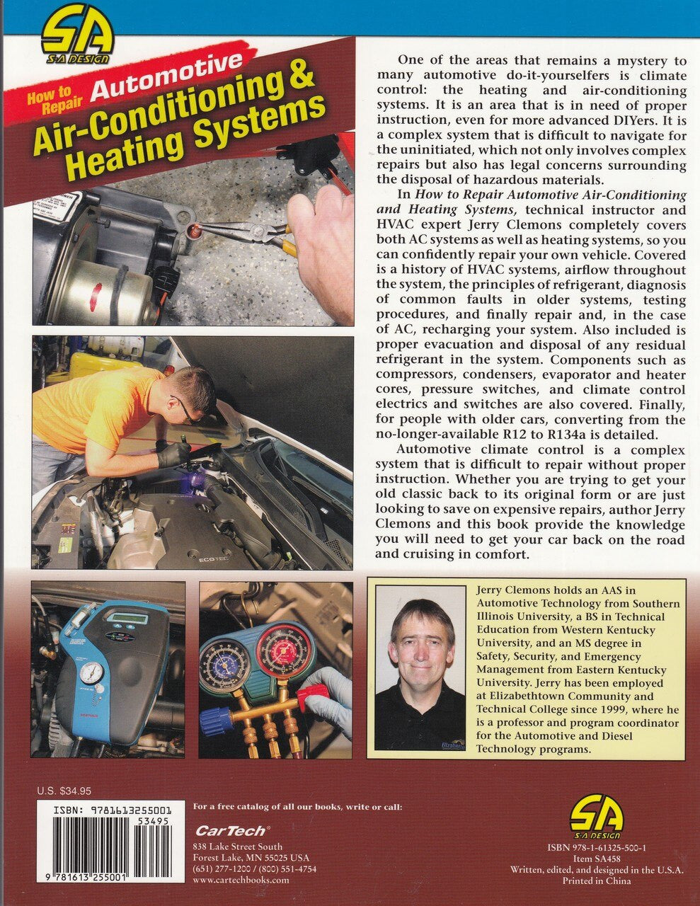 Automotive air-conditioning & heating systems repair guide book back with diagrams and author