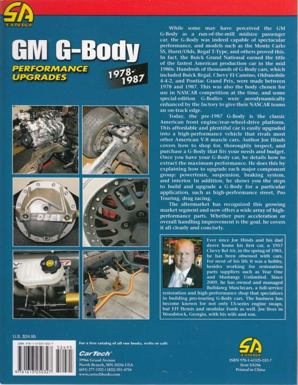 Automotive performance guide booklet with multi-photo layout and text on the back cover