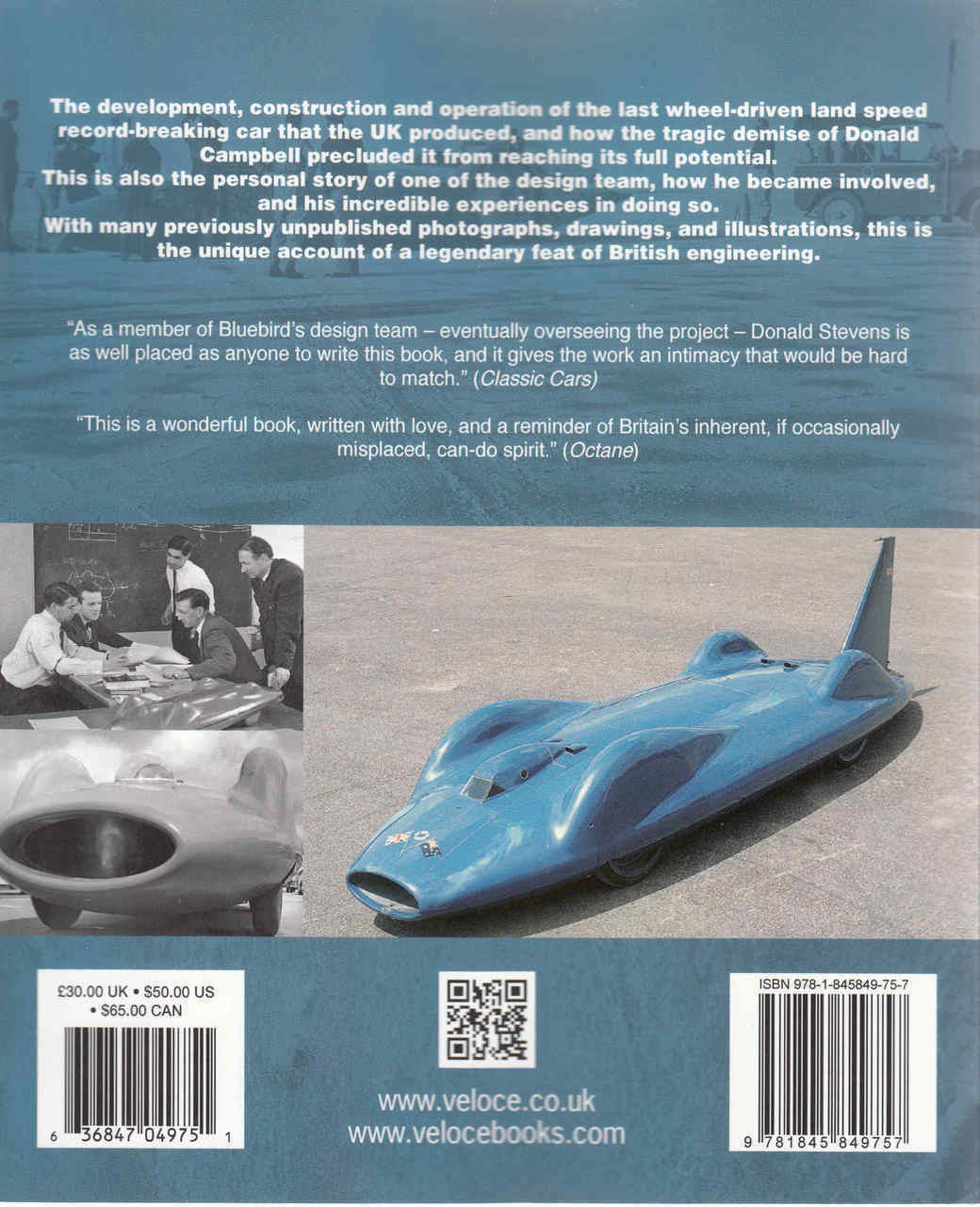 Bluebird CN7: The Inside Story Of Donald Campbell's Last Land Speed Record Car (Veloce Classic Reprint Series) (9781845849757) (back)