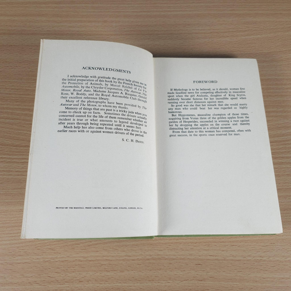 Open book pages showing headings 'ACKNOWLEDGMENTS' and 'FOREWORD'.