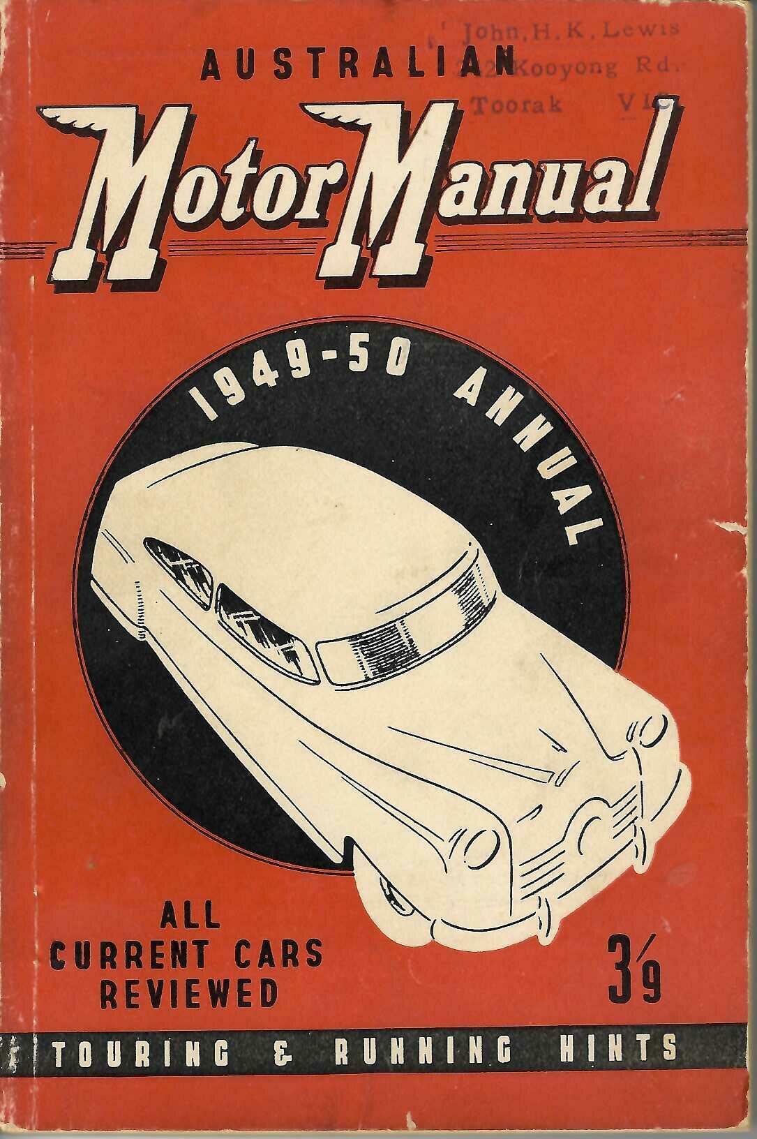 Australian Motor Manual 1949-50 Annual