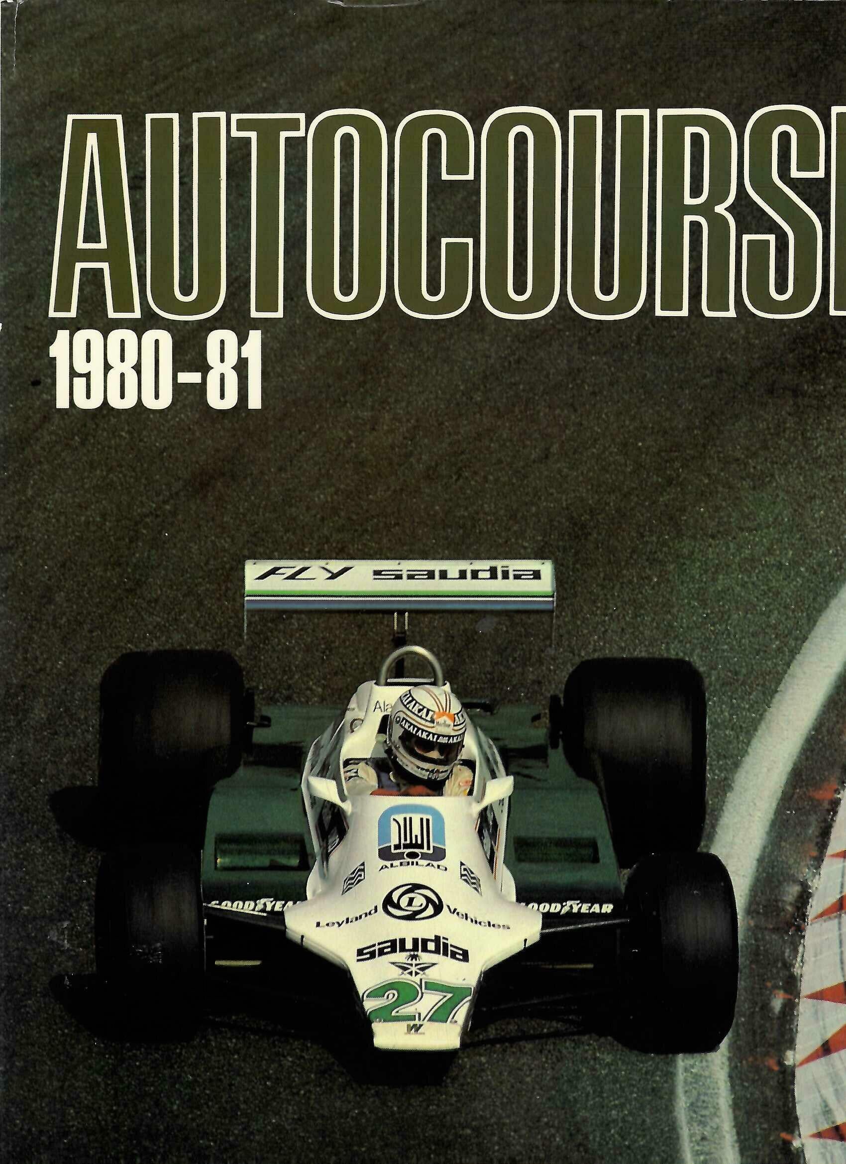 Autocourse 1980–81 annual edition book cover with title and racing car photo