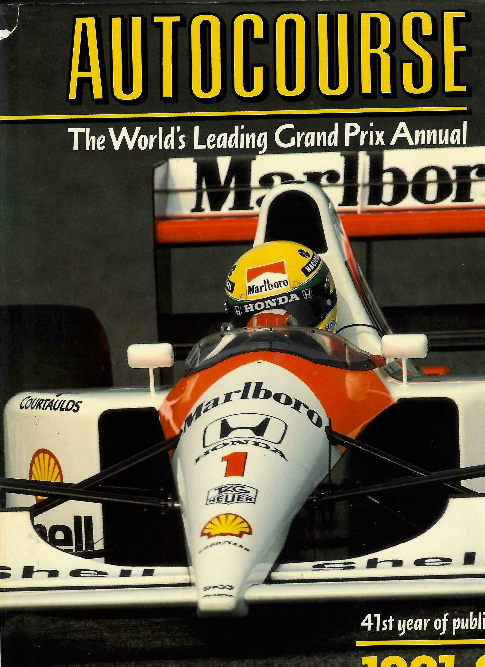 Autocourse 1991-92 hardcover annual with Marlboro race car front cover