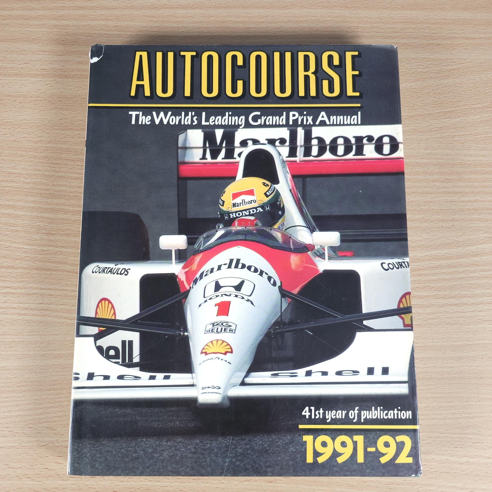 Autocourse 1991-92 hardcover annual, Marlboro race car on front cover