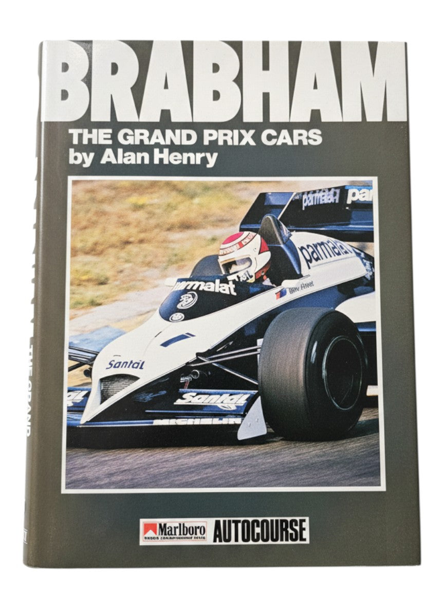 Automoto Bookshop hardcover copy of Brabham The Grand Prix Cars by Alan Henry featuring a vintage F1 race car cover.